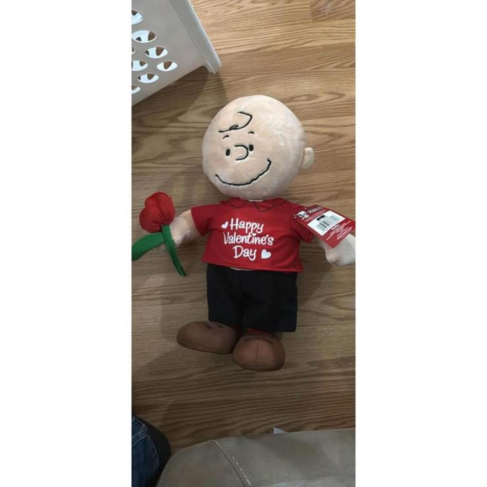 Rare Vintage‎ Peanuts Charlie Brown Valentine’s Day Rose 19” Jumbo Plush Doll